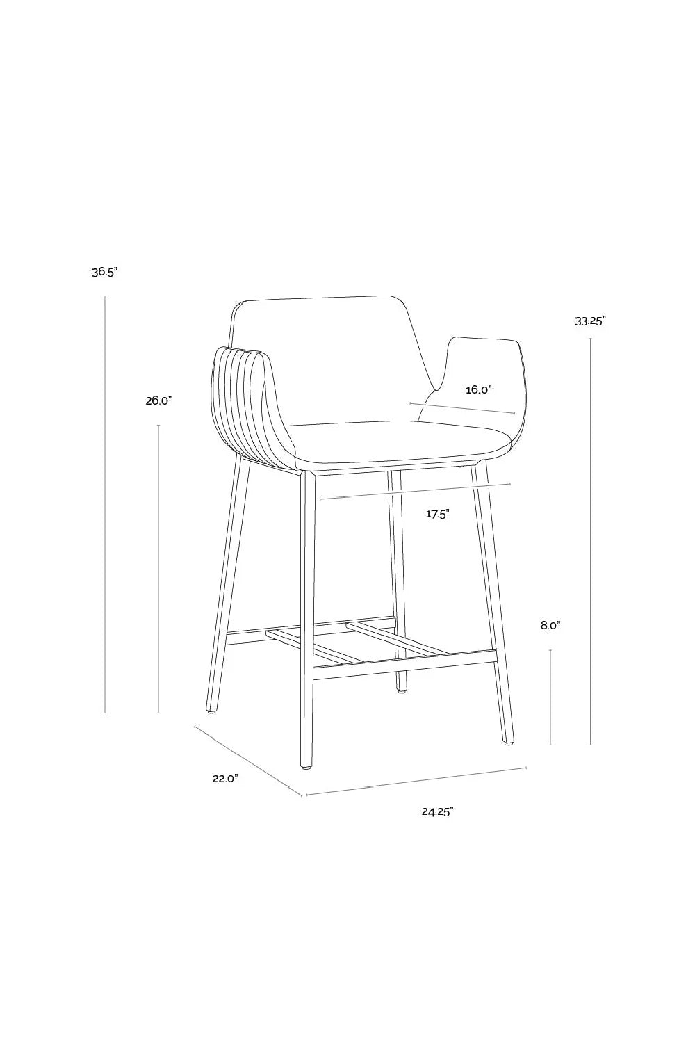 Luxury Upholstered Modern Leather Counter Stool European Style for Villa