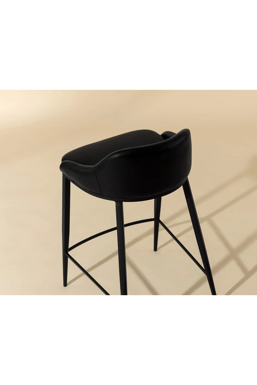 Luxury Upholstered Modern Leather Counter Stool European Style for Villa