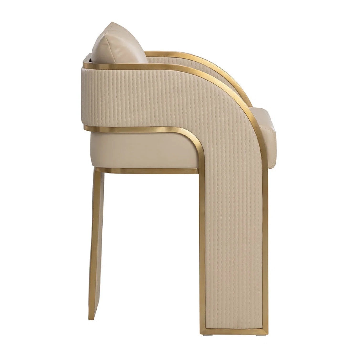 Luxury Upholstered Modern Leather Counter Stool European Style for Villa