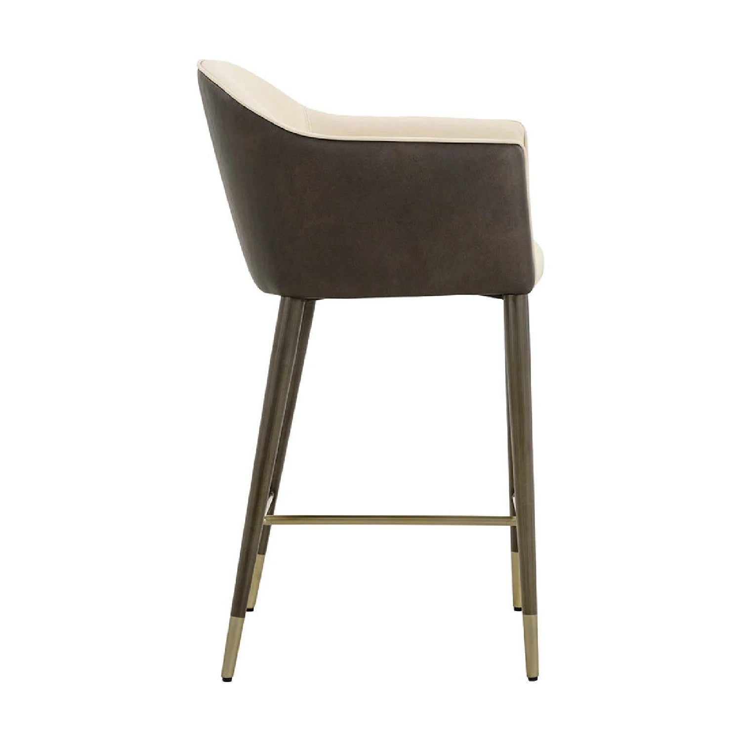 Luxury Upholstered Modern Leather Counter Stool European Style for Villa