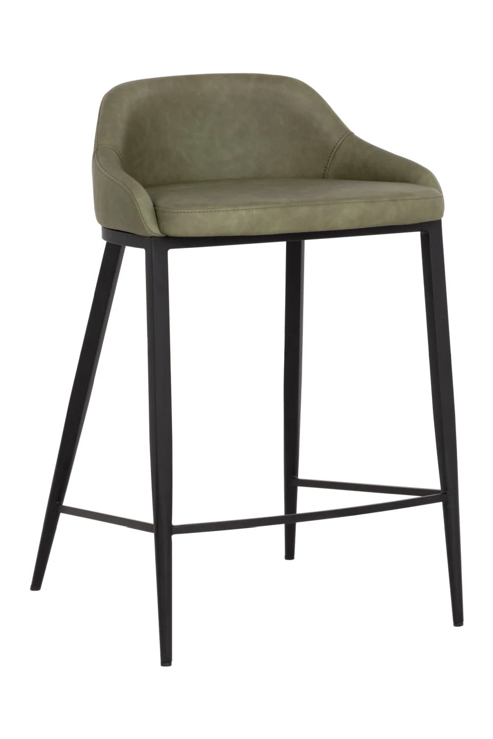 Luxury Upholstered Modern Leather Counter Stool European Style for Villa