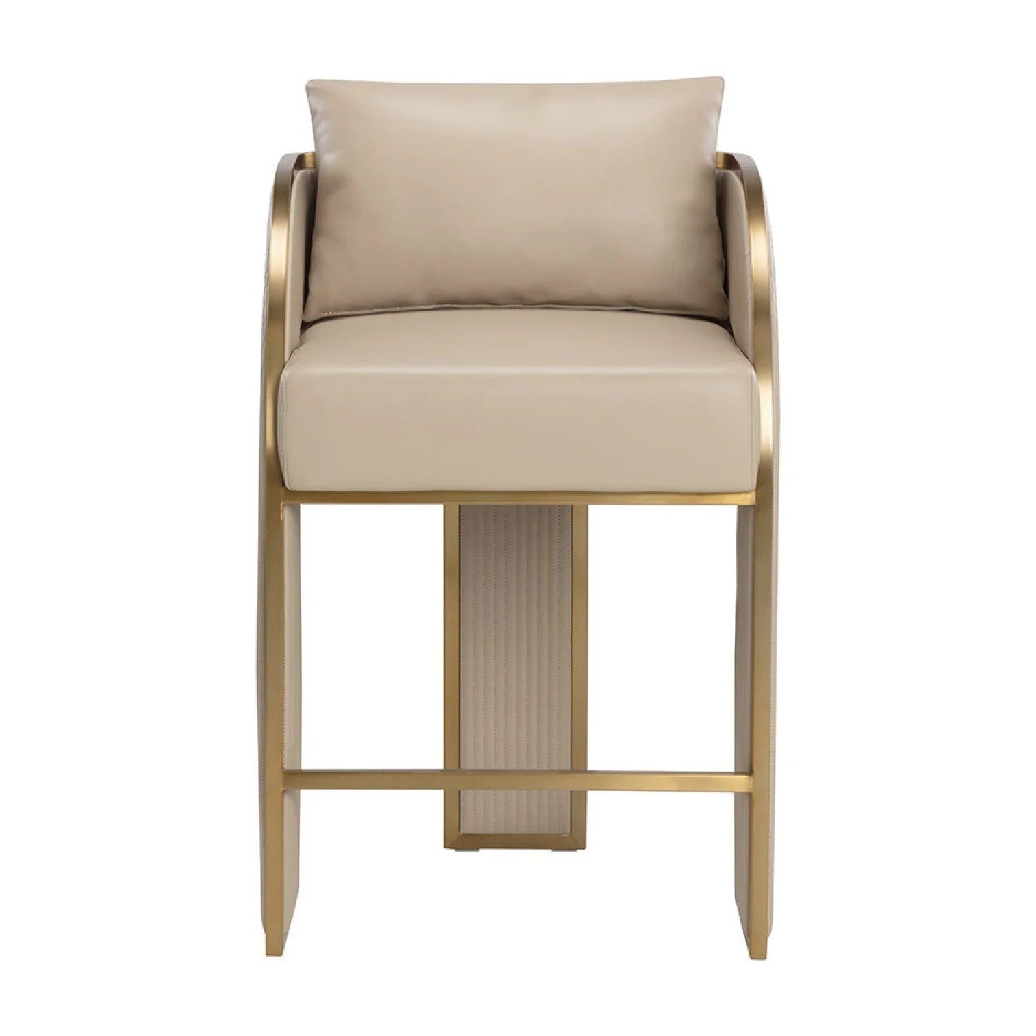 Luxury Upholstered Modern Leather Counter Stool European Style for Villa