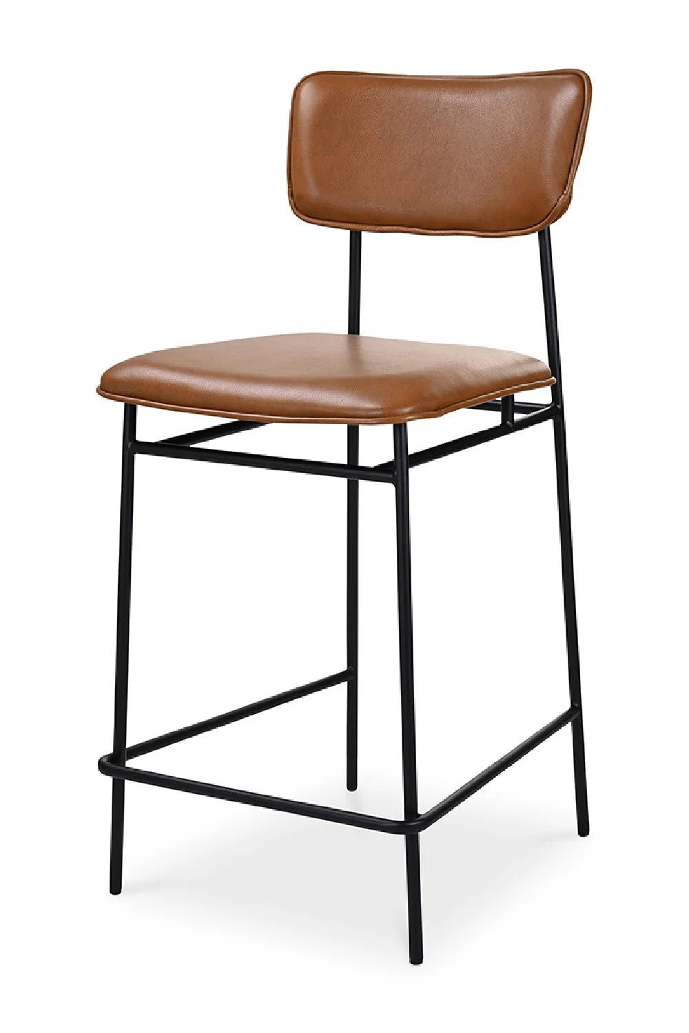 Luxury Upholstered Modern Leather Counter Stool European Style for Villa