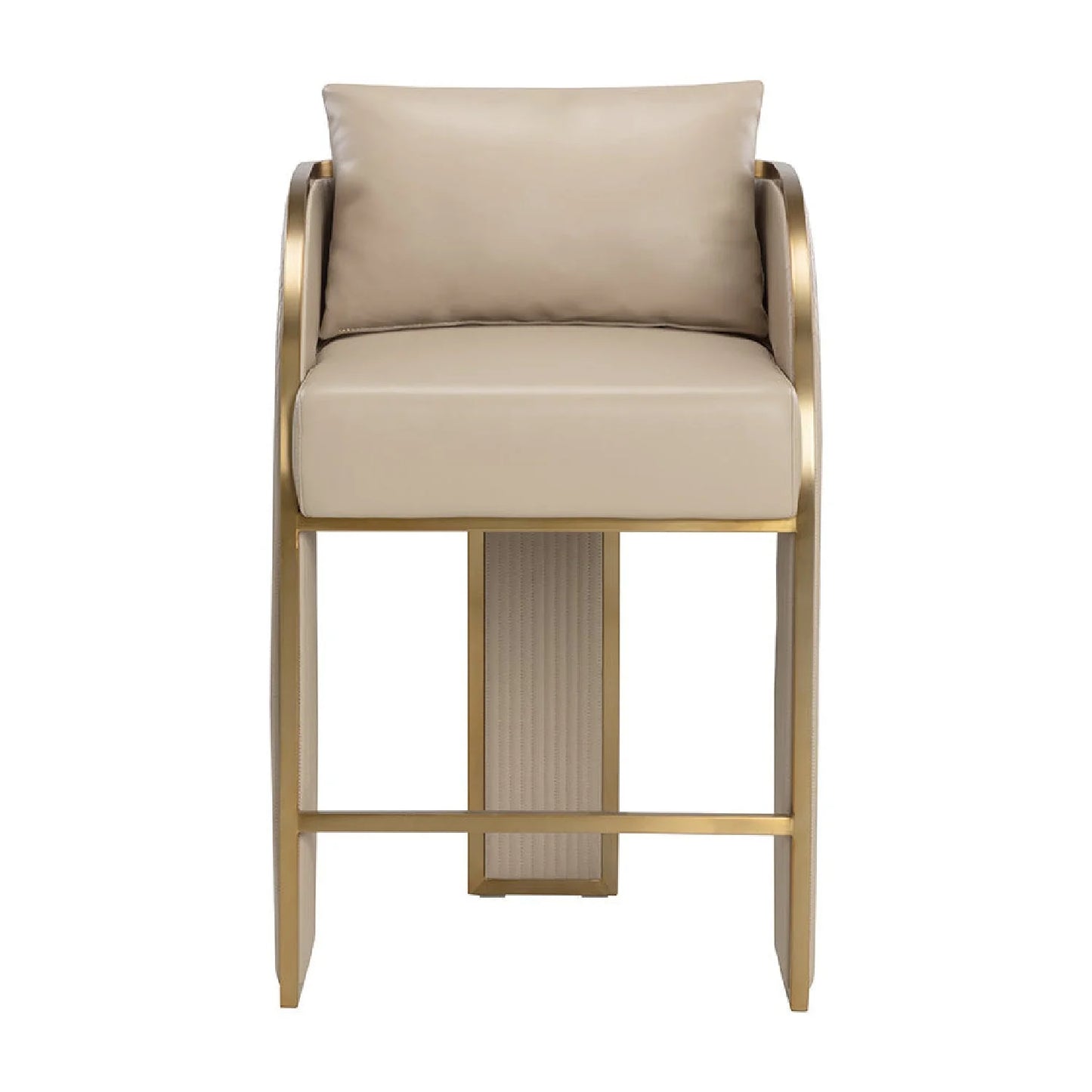 Luxury Upholstered Modern Leather Counter Stool European Style for Villa