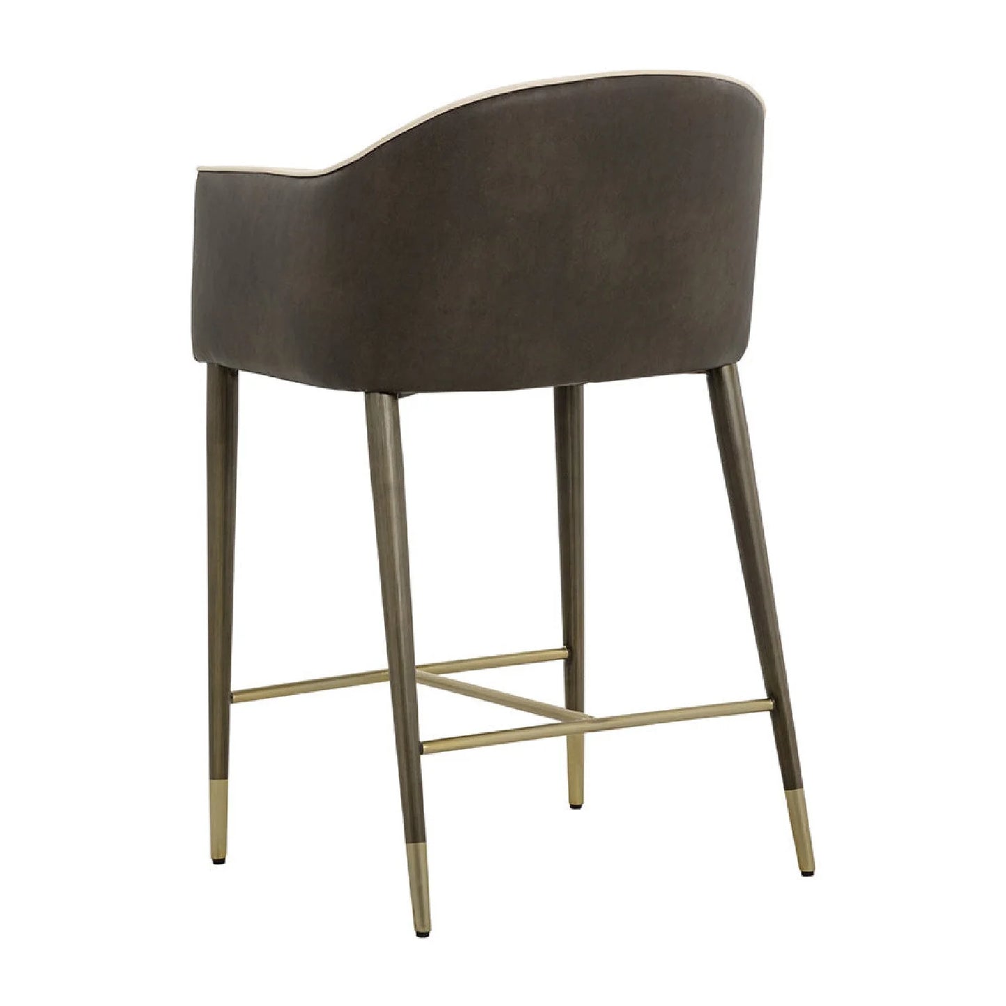 Luxury Upholstered Modern Leather Counter Stool European Style for Villa