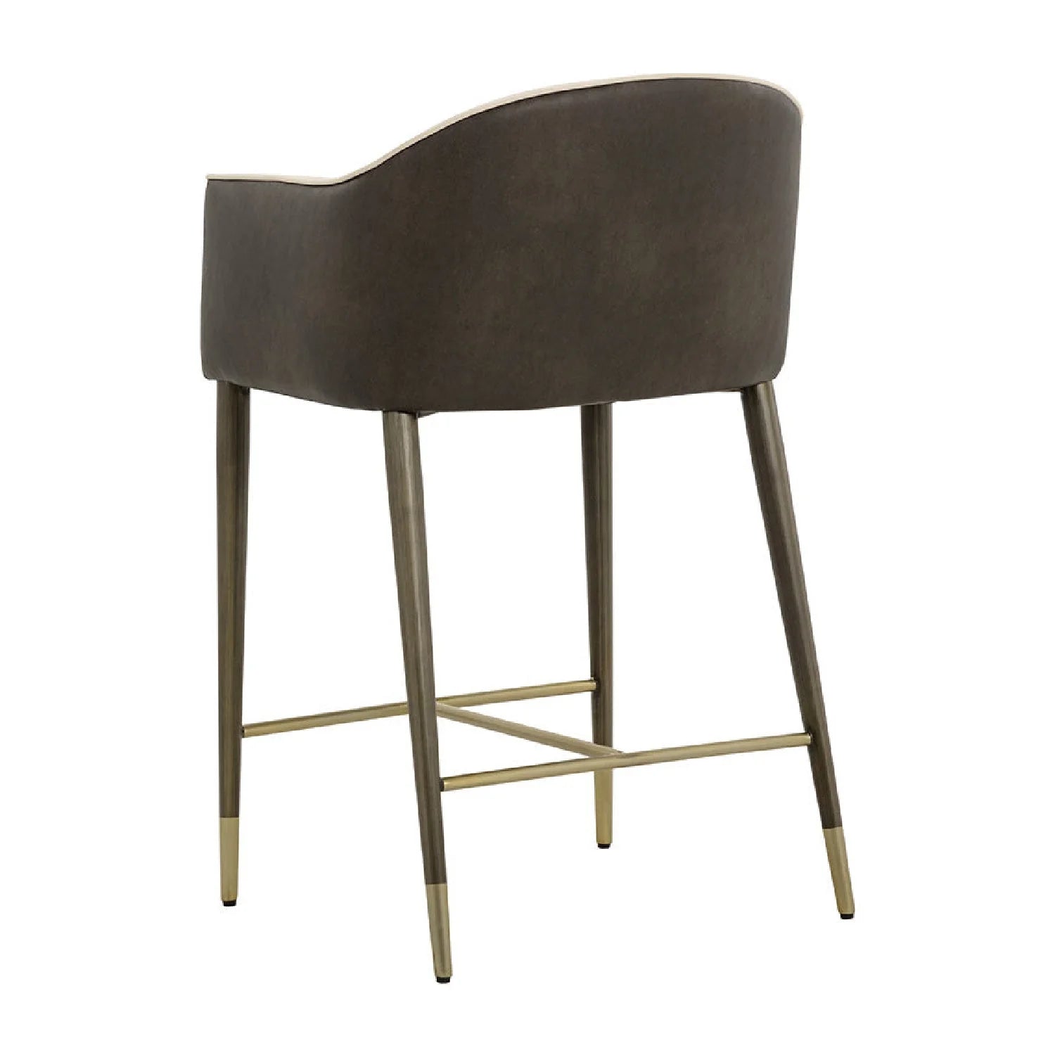 Luxury Upholstered Modern Leather Counter Stool European Style for Villa