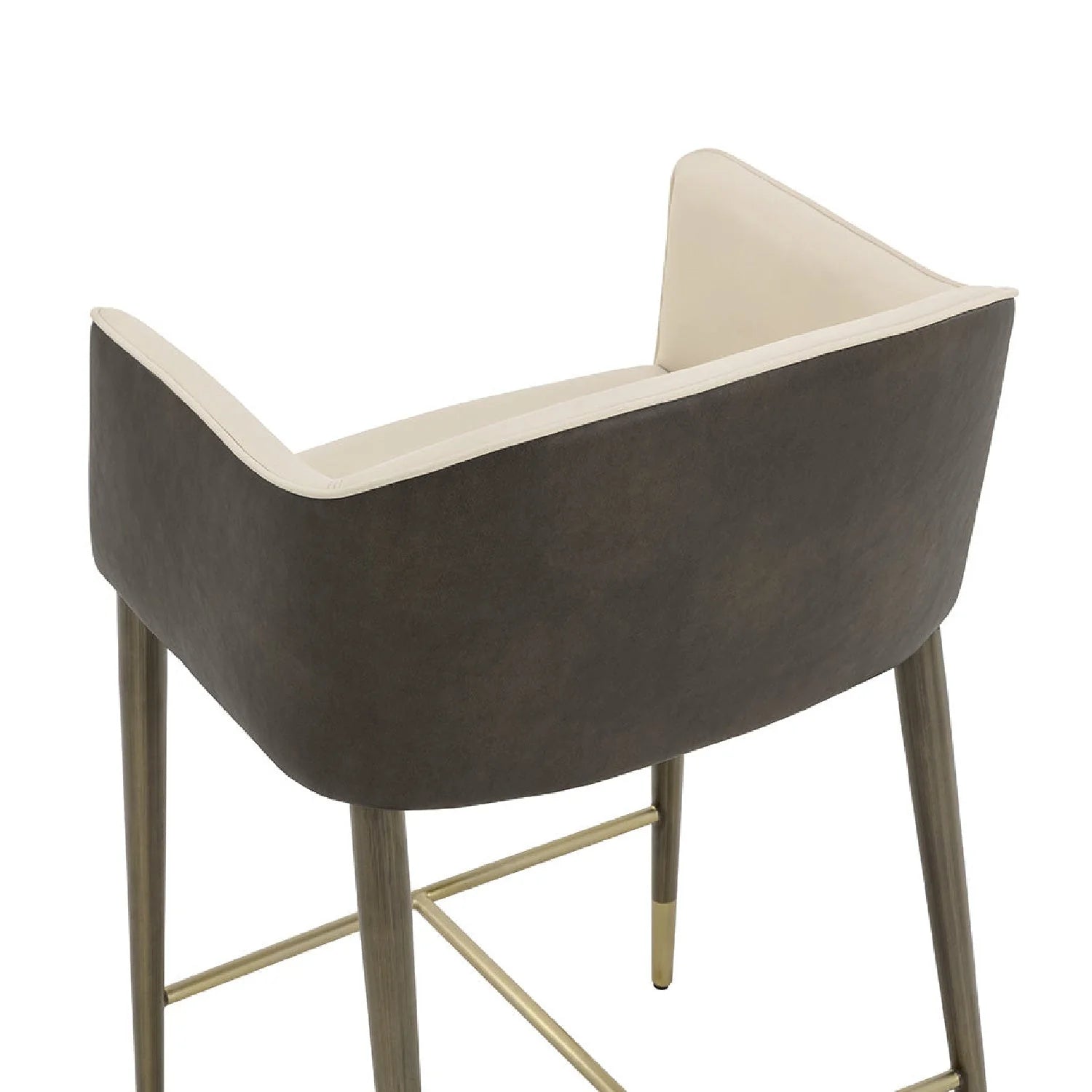 Luxury Upholstered Modern Leather Counter Stool European Style for Villa