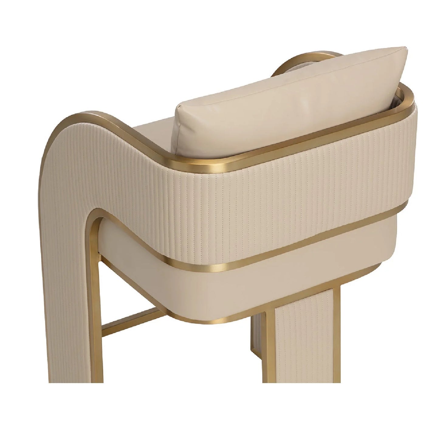 Luxury Upholstered Modern Leather Counter Stool European Style for Villa