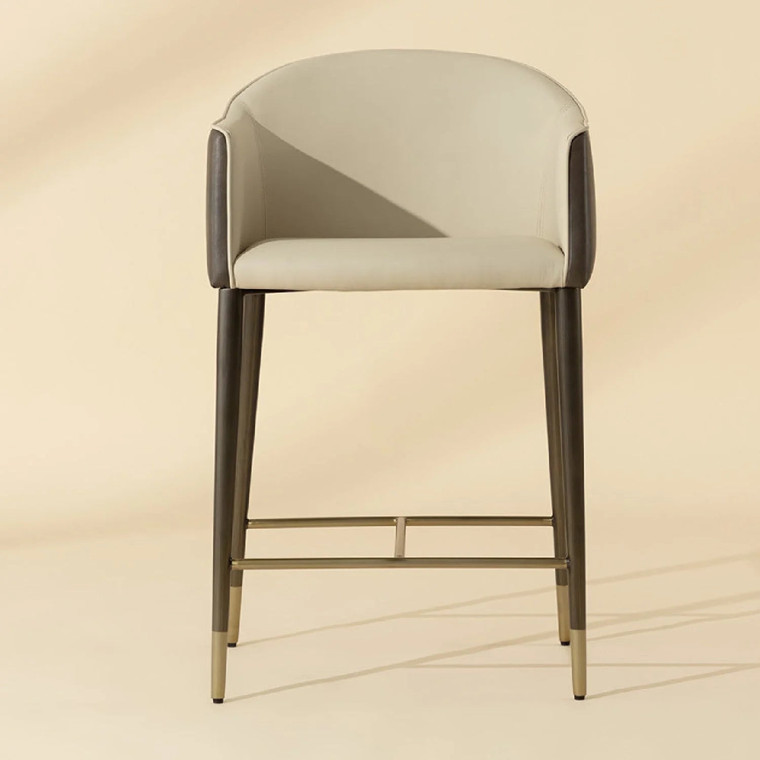 Luxury Upholstered Modern Leather Counter Stool European Style for Villa