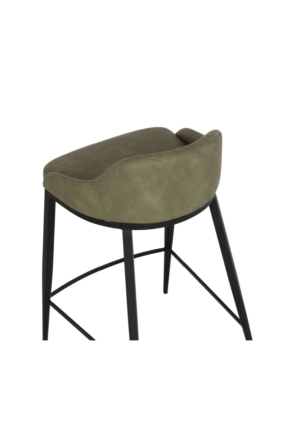 Luxury Upholstered Modern Leather Counter Stool European Style for Villa
