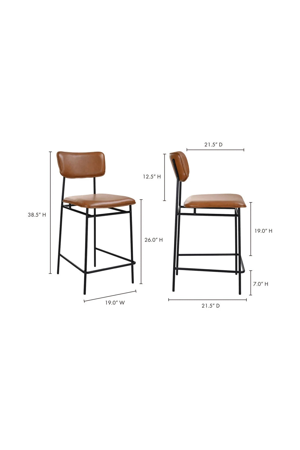 Luxury Upholstered Modern Leather Counter Stool European Style for Villa