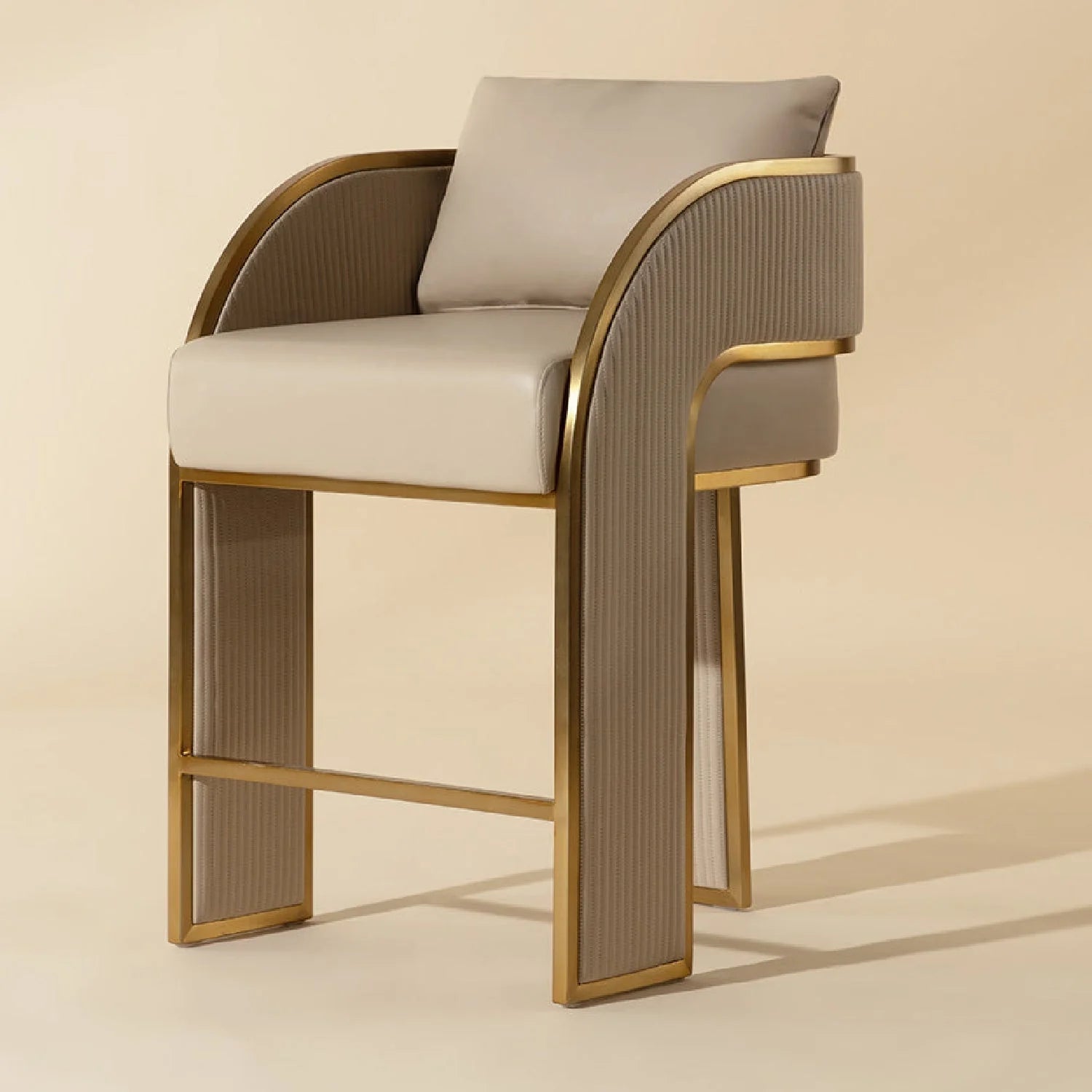 Luxury Upholstered Modern Leather Counter Stool European Style for Villa