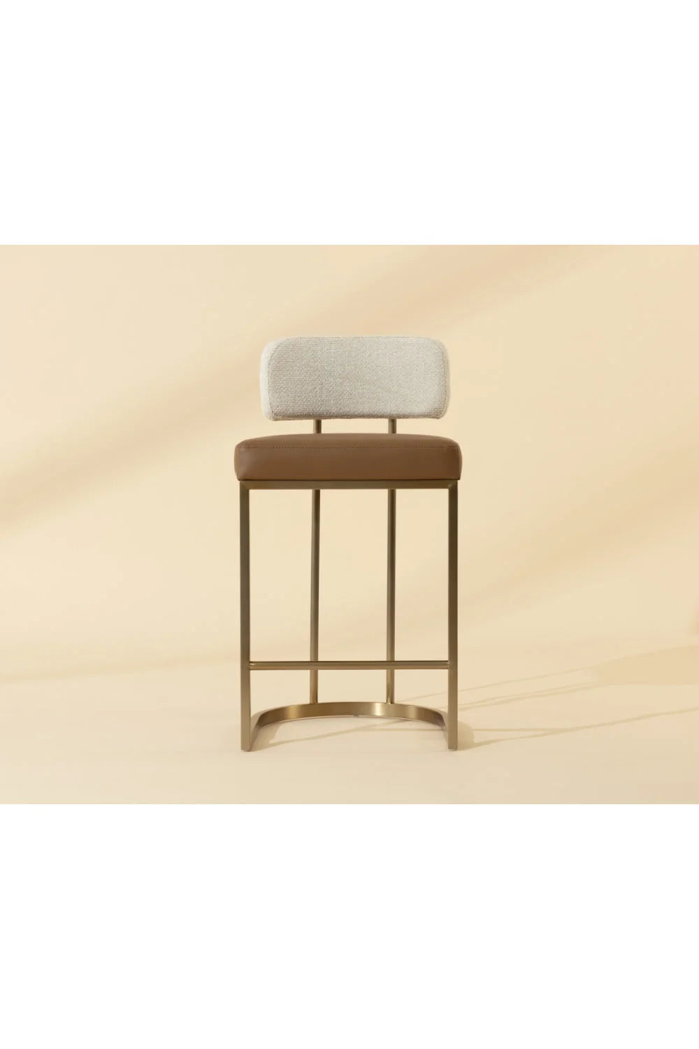 Luxury Upholstered Modern Leather Counter Stool European Style for Villa