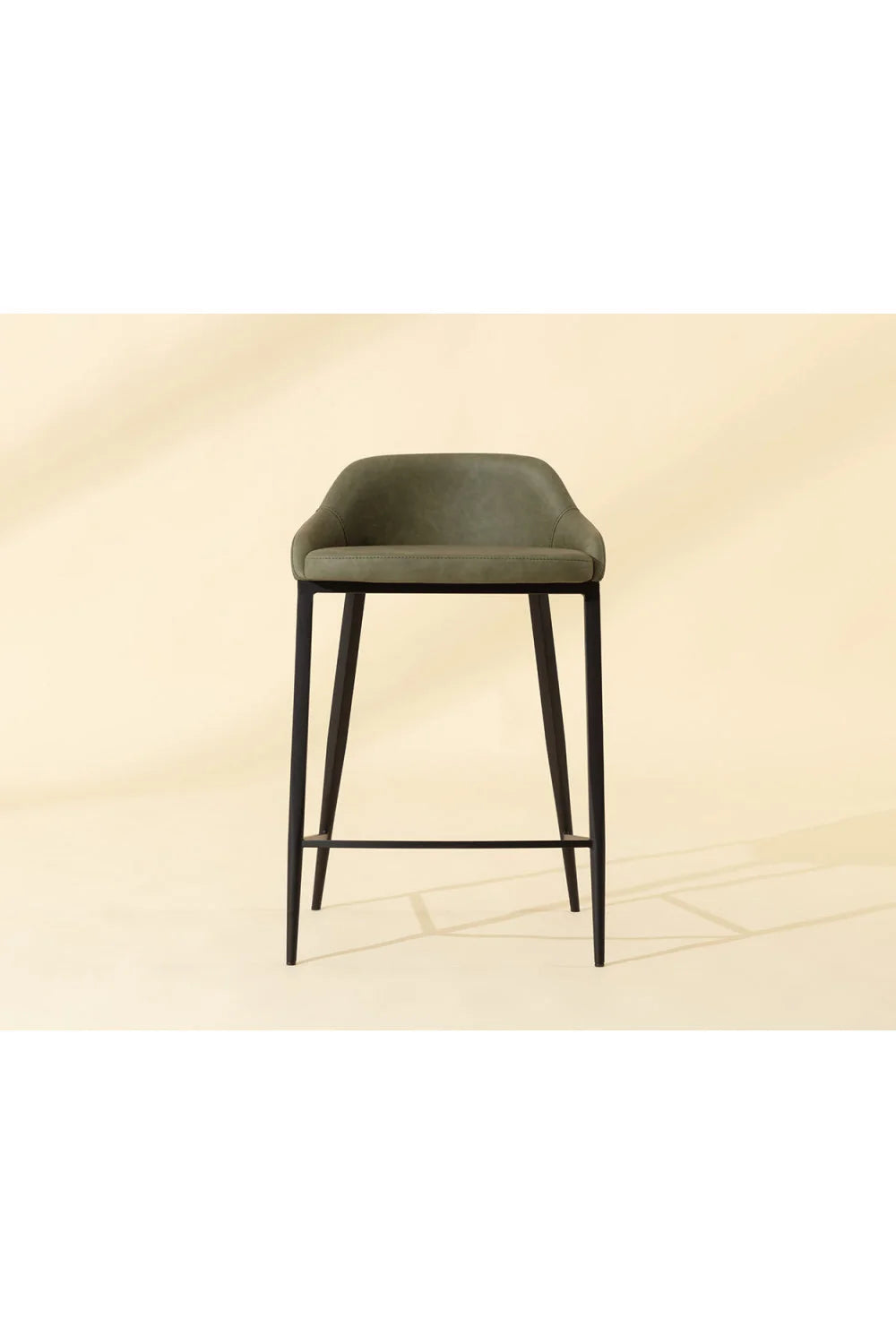 Luxury Upholstered Modern Leather Counter Stool European Style for Villa