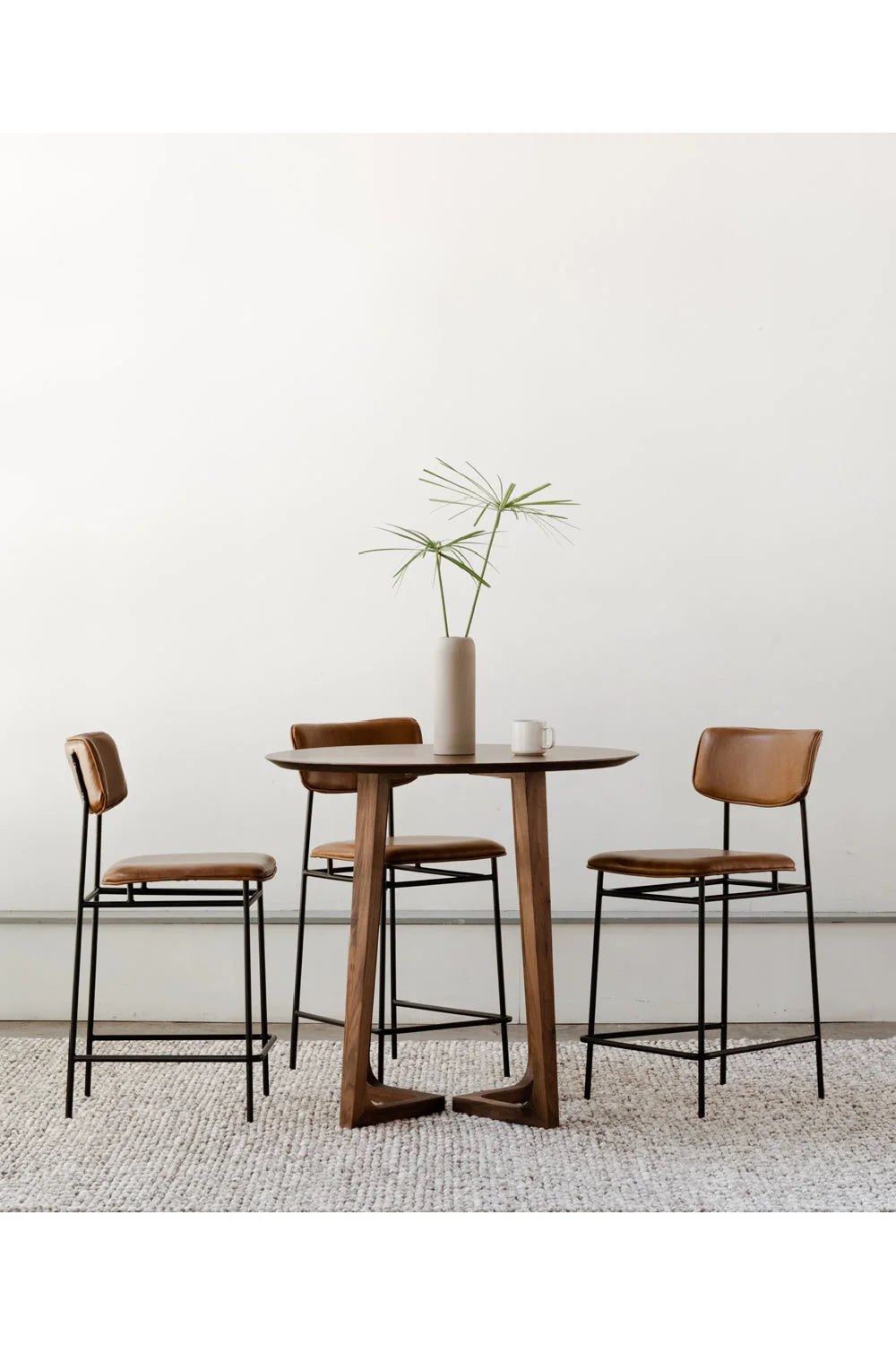 Luxury Upholstered Modern Leather Counter Stool European Style for Villa