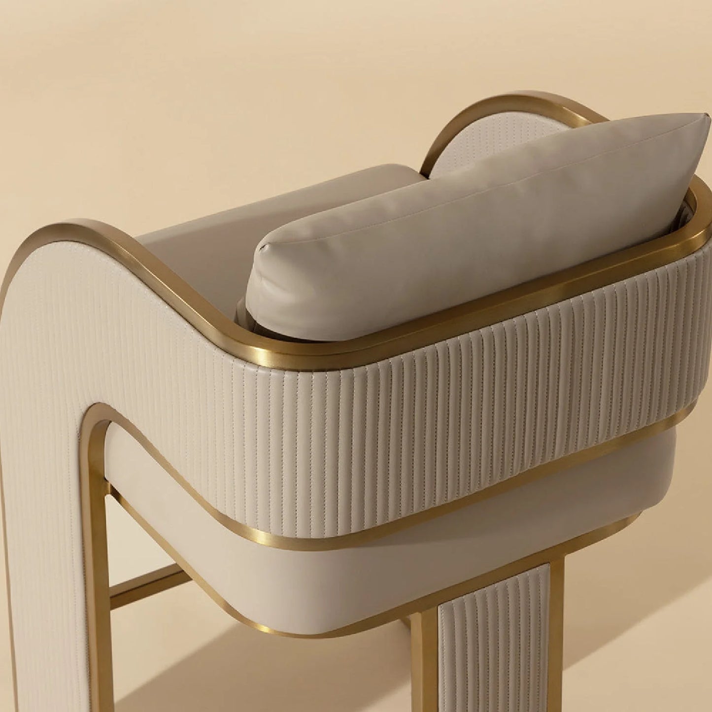 Luxury Upholstered Modern Leather Counter Stool European Style for Villa