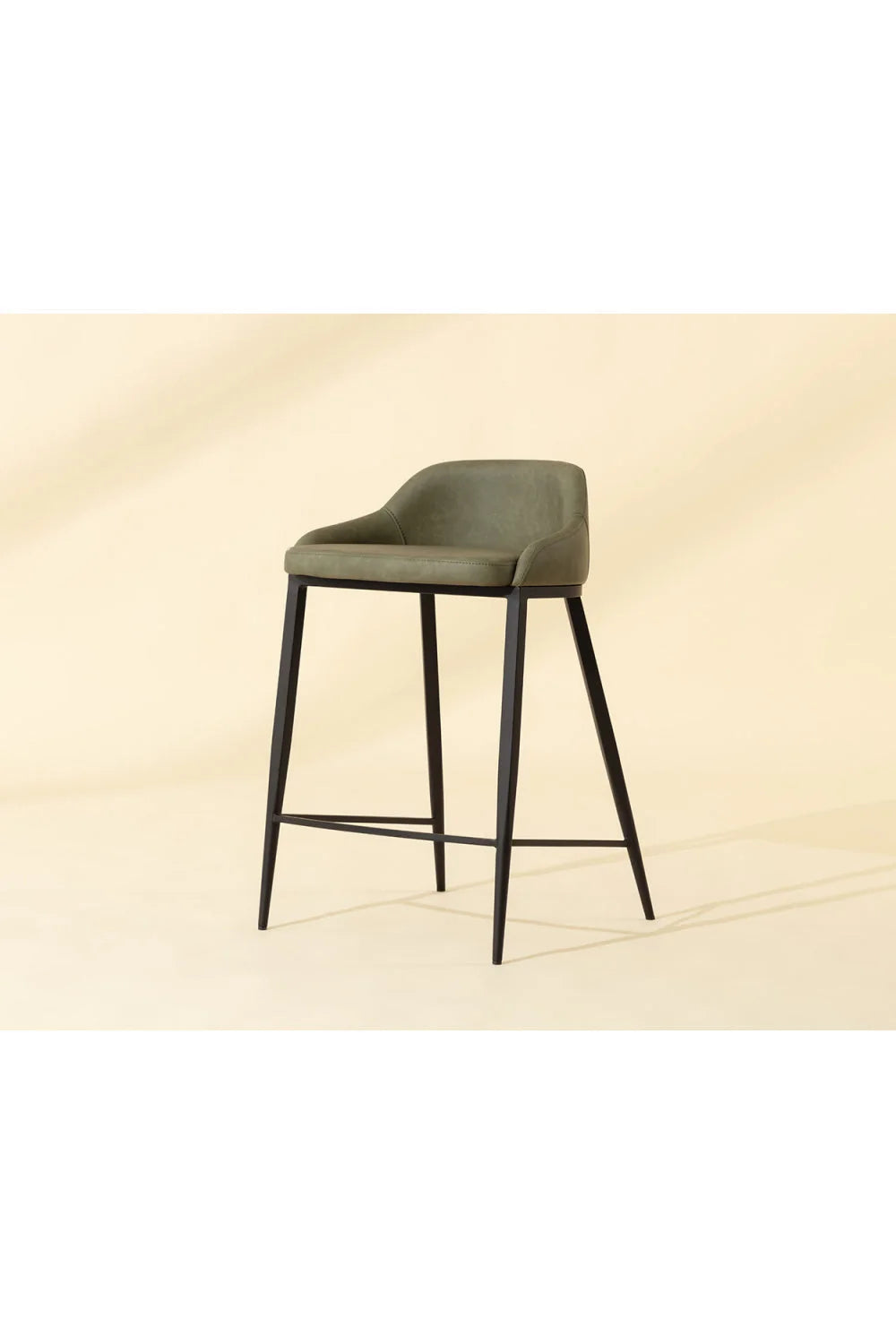 Luxury Upholstered Modern Leather Counter Stool European Style for Villa