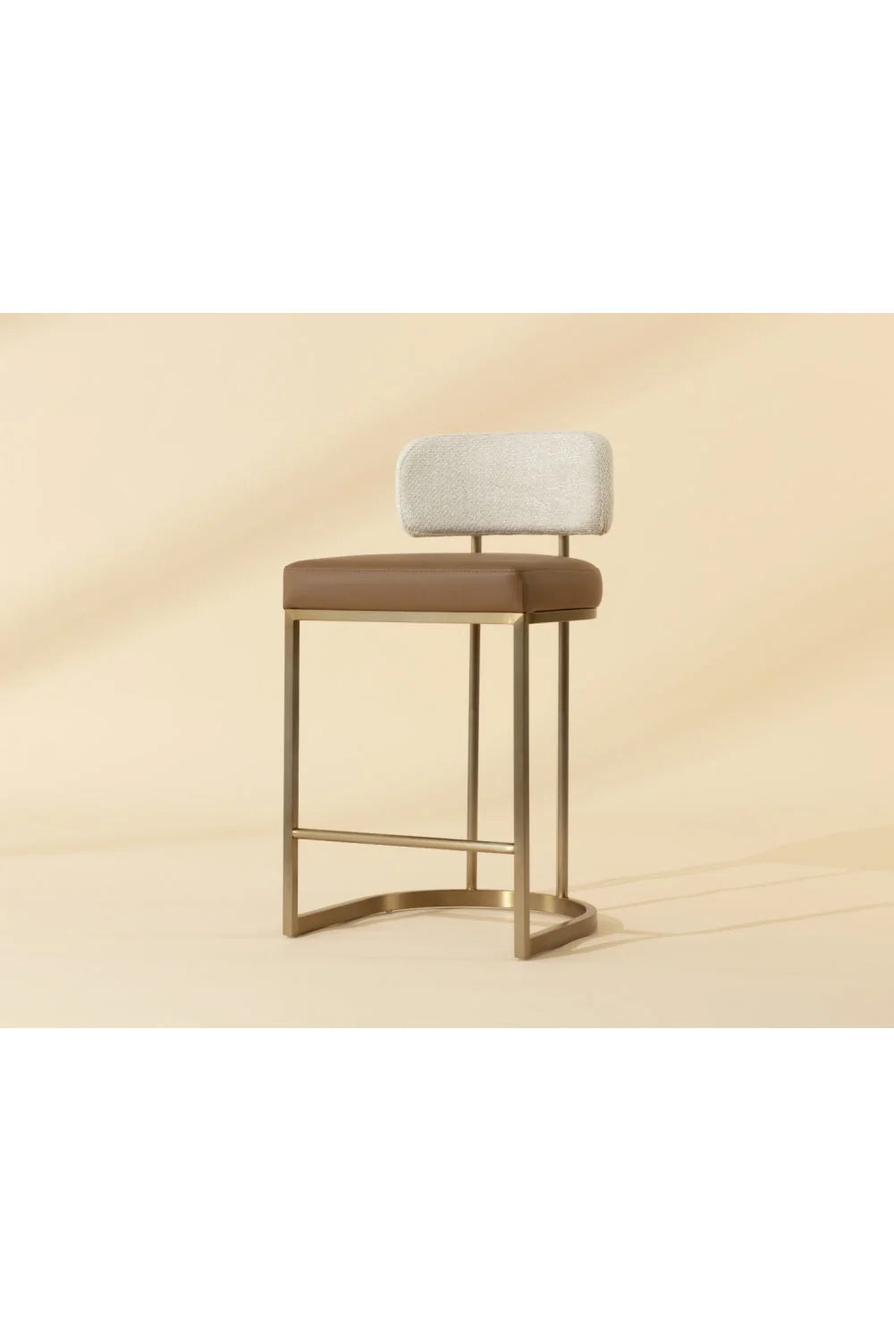 Luxury Upholstered Modern Leather Counter Stool European Style for Villa