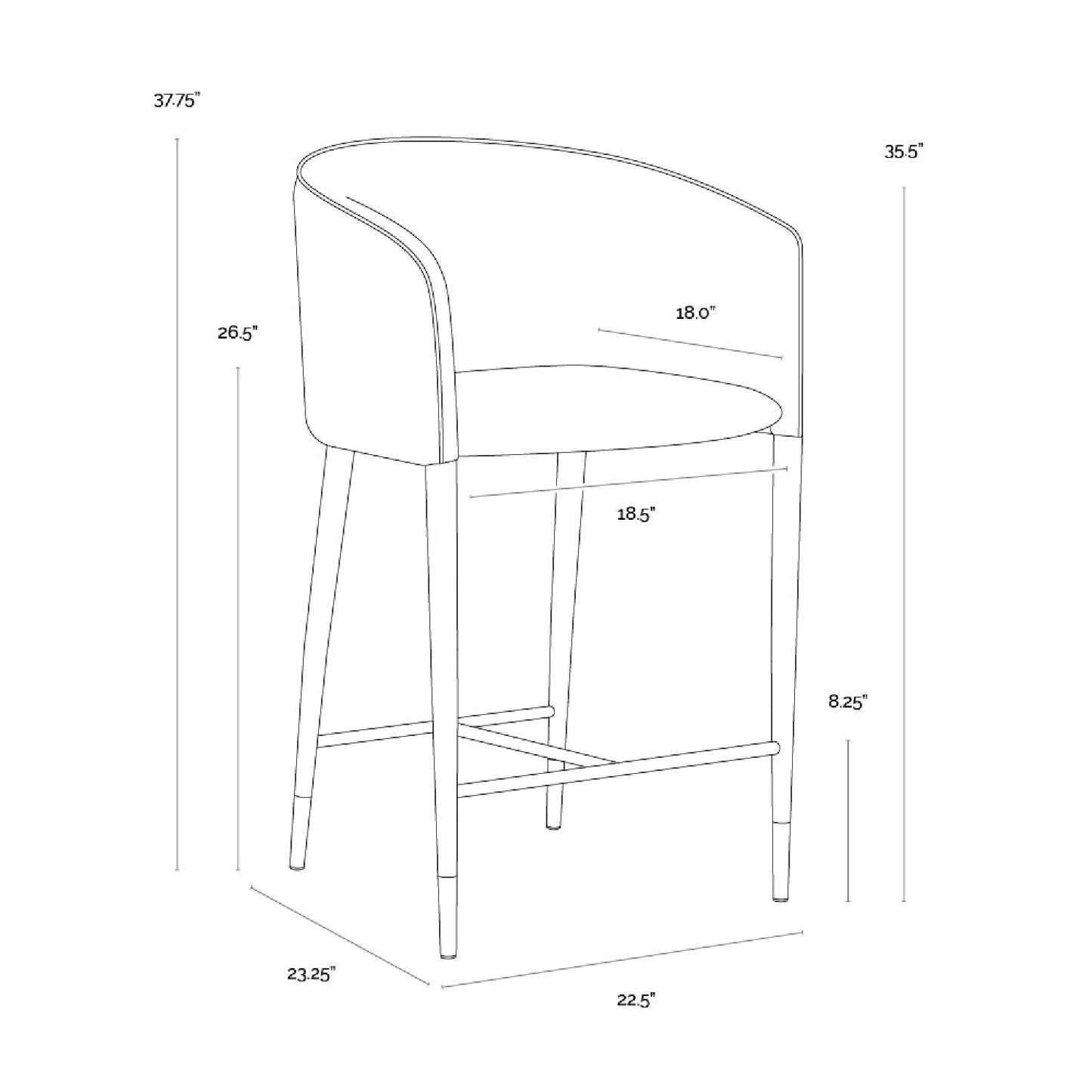 Luxury Upholstered Modern Leather Counter Stool European Style for Villa