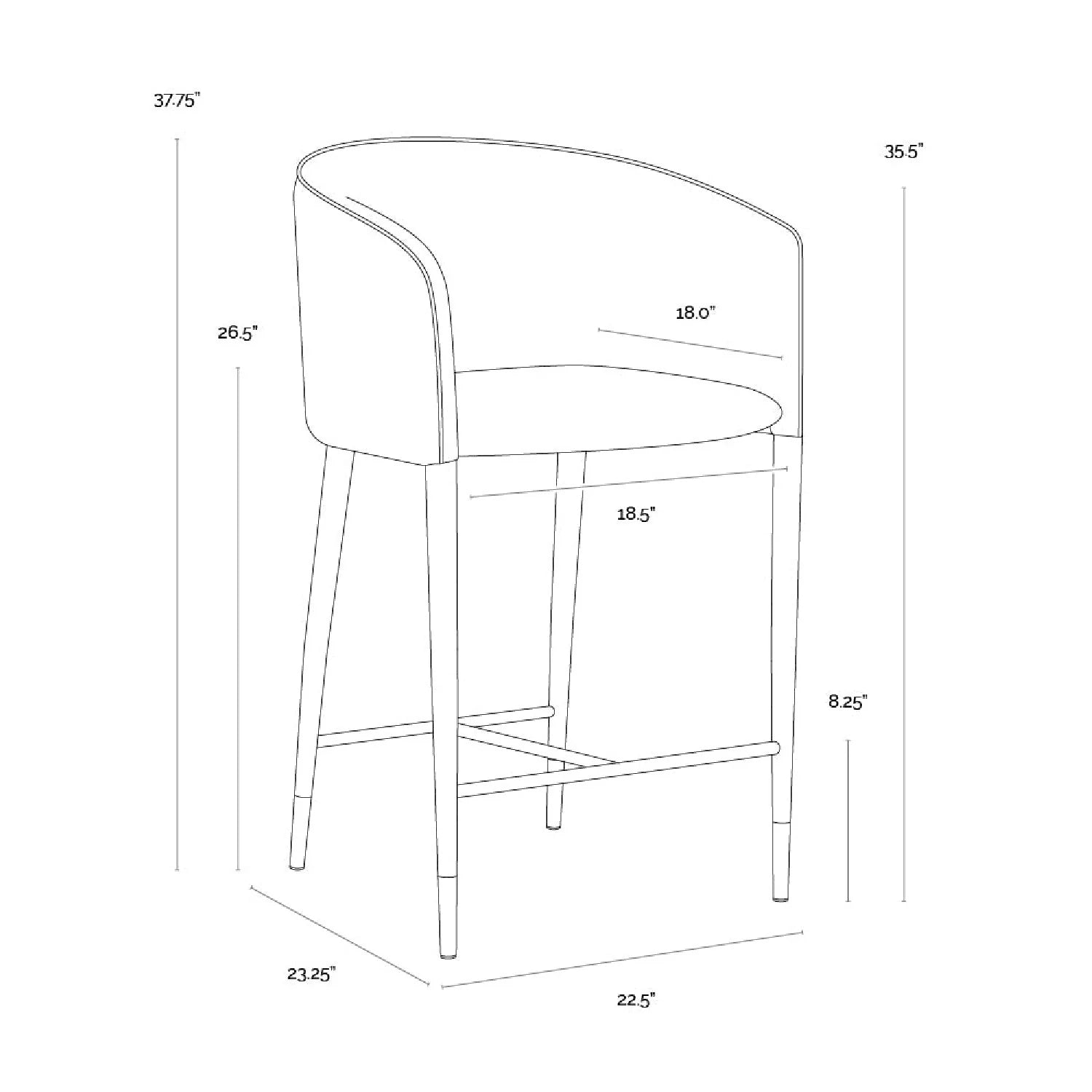 Luxury Upholstered Modern Leather Counter Stool European Style for Villa