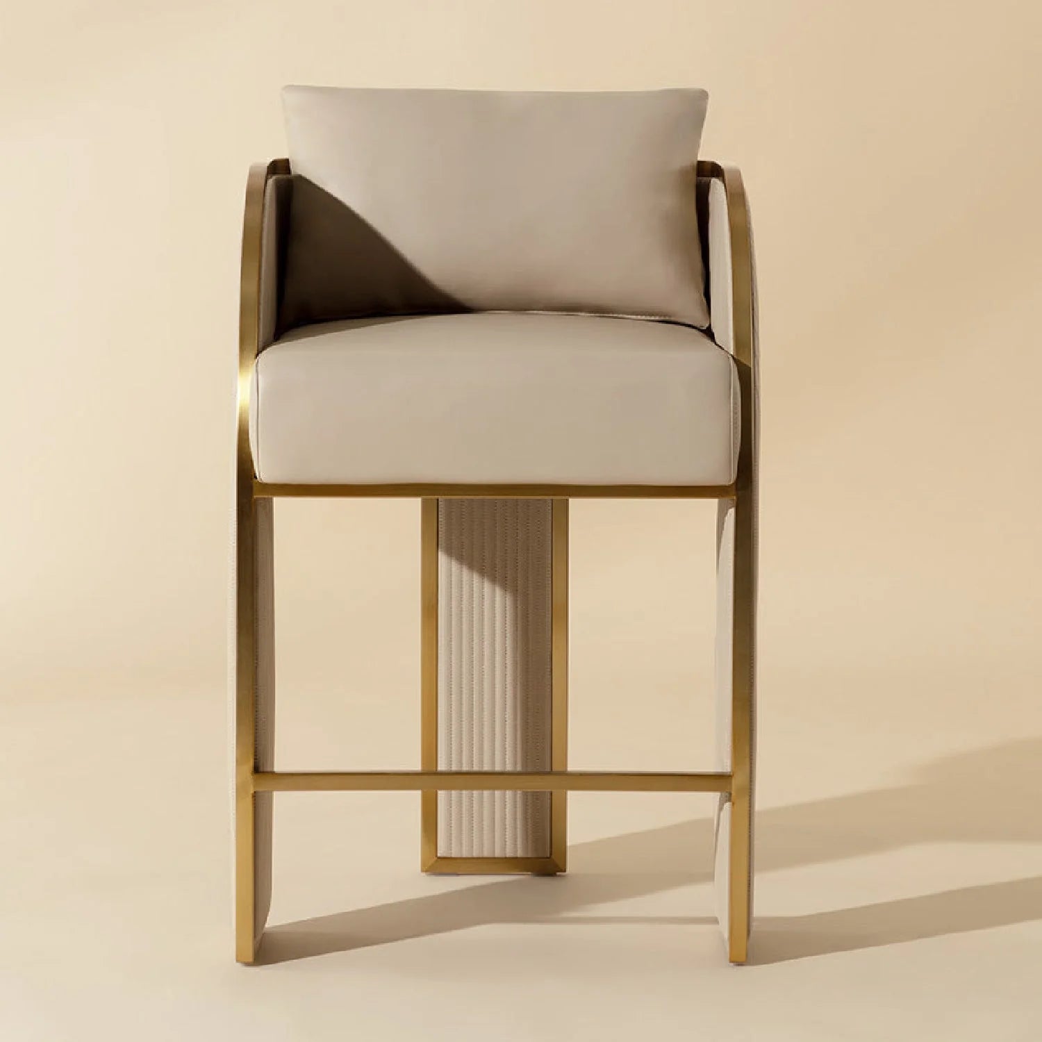 Luxury Upholstered Modern Leather Counter Stool European Style for Villa