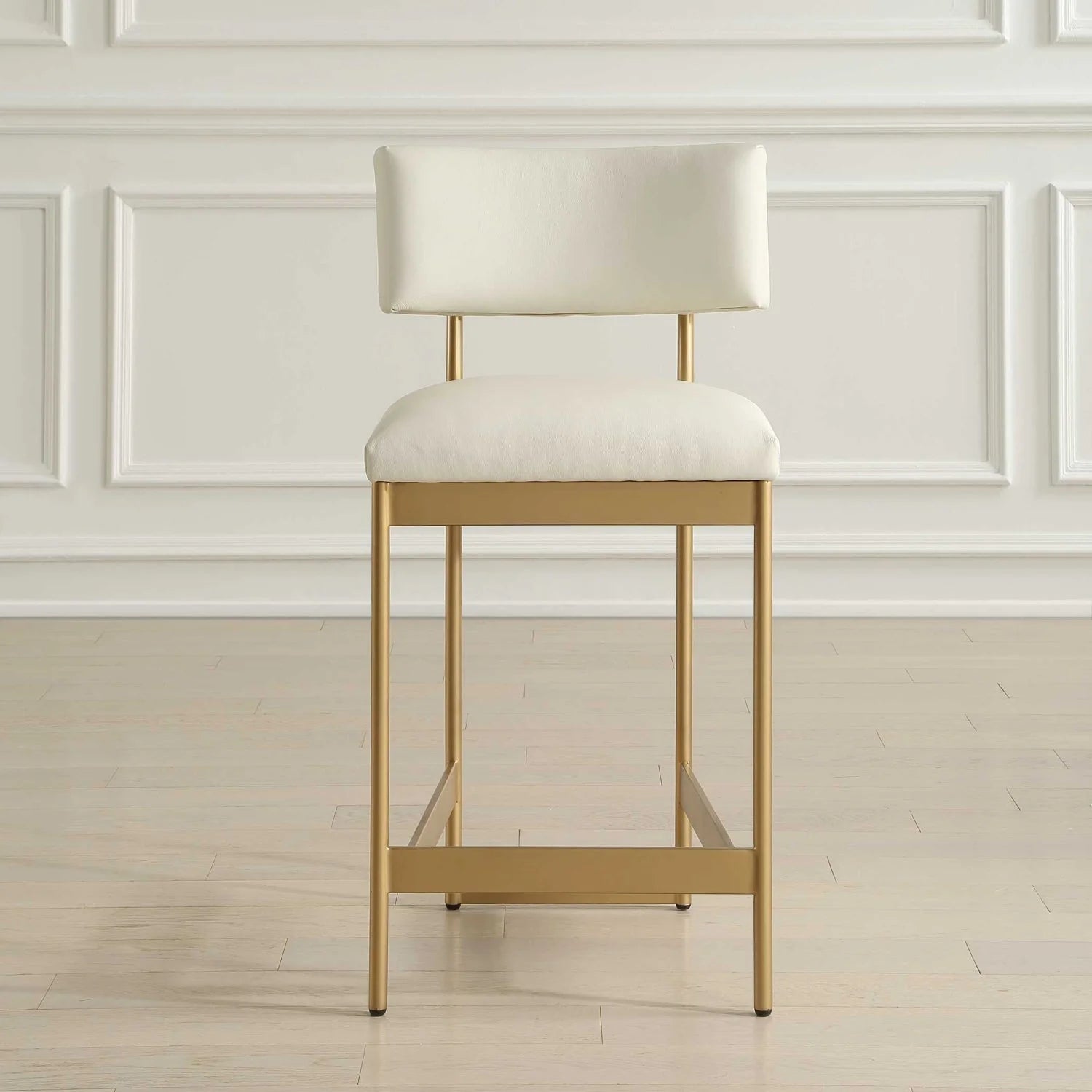 Luxury Upholstered Modern Leather Counter Stool European Style for Villa