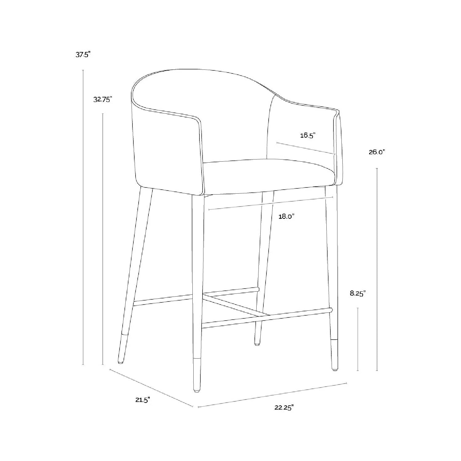 Luxury Upholstered Modern Leather Counter Stool European Style for Villa