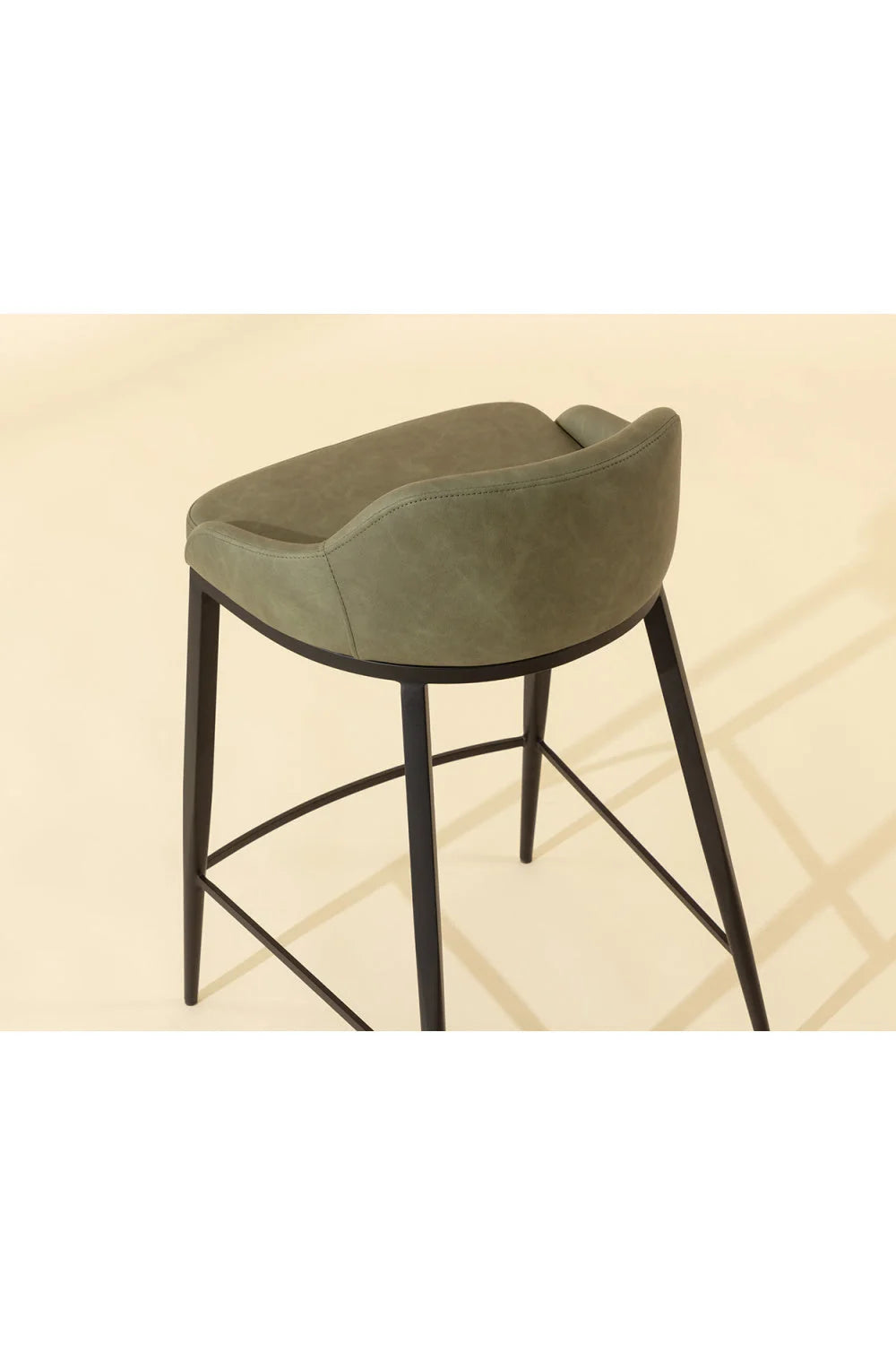 Luxury Upholstered Modern Leather Counter Stool European Style for Villa