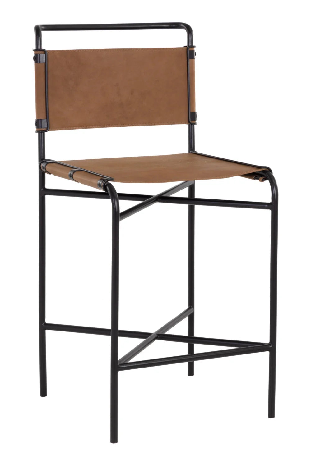 Luxury Upholstered Modern Leather Counter Stools European Style for Villa