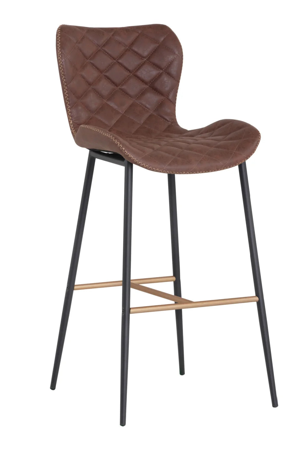 Luxury Upholstered Modern Leather Look Bar Stool European Style for Villa