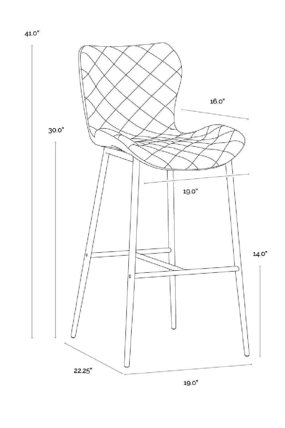 Luxury Upholstered Modern Leather Look Bar Stool European Style for Villa