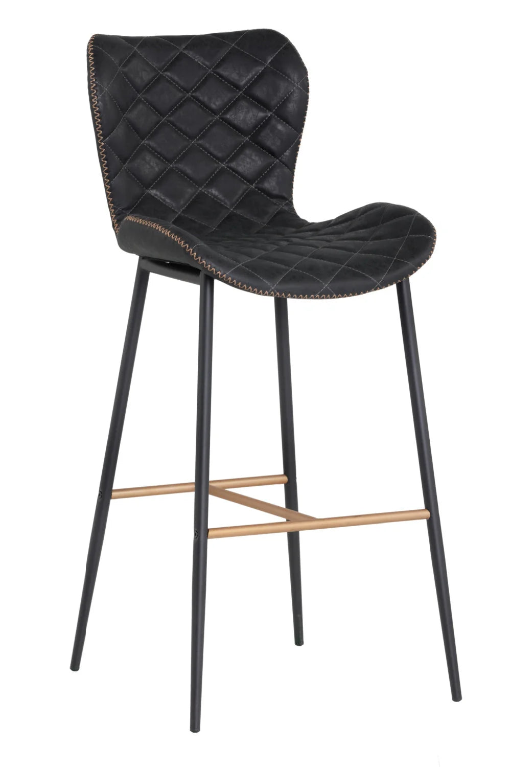 Luxury Upholstered Modern Leather Look Bar Stool European Style for Villa