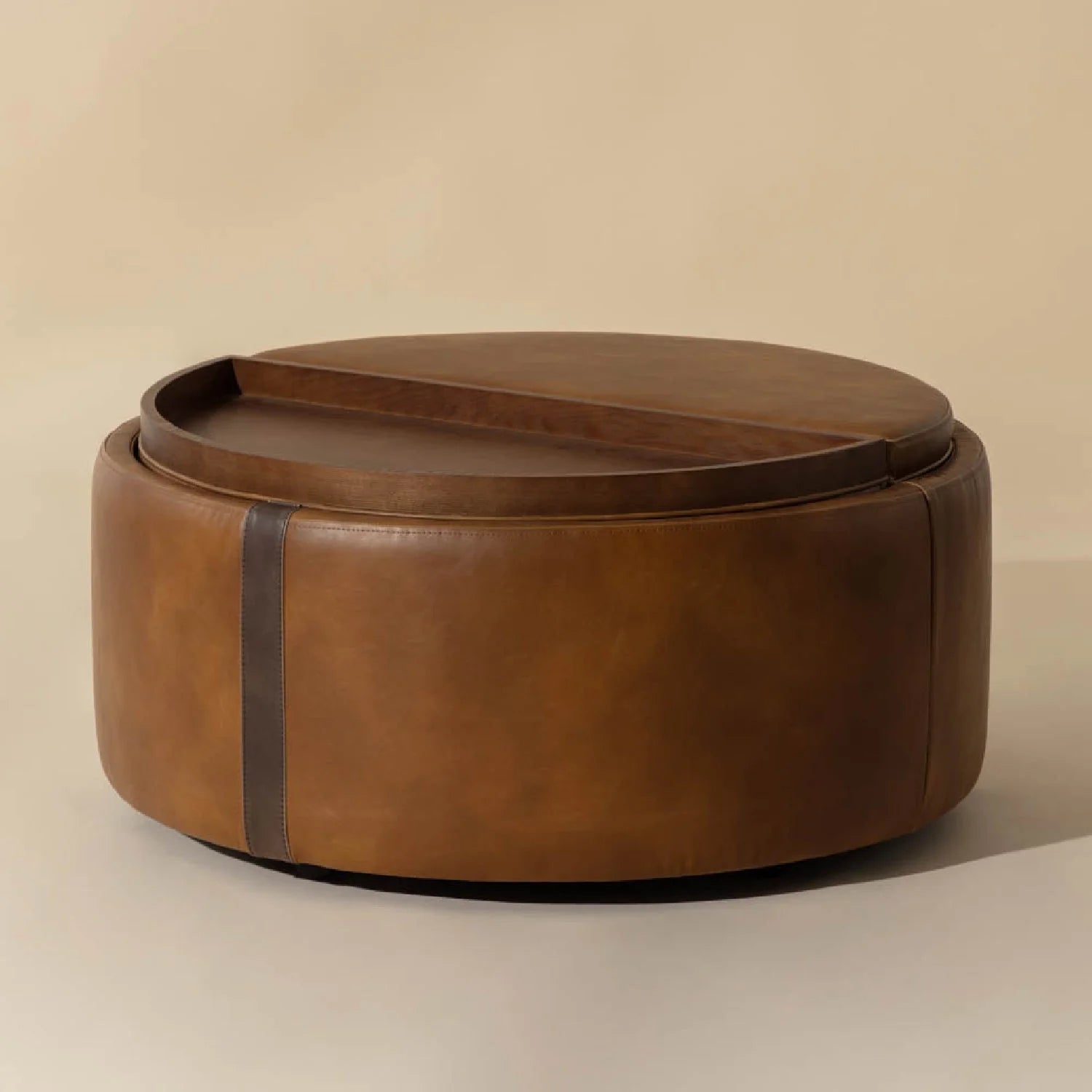 Luxury Upholstered Modern Leather Ottoman European Style for Villa