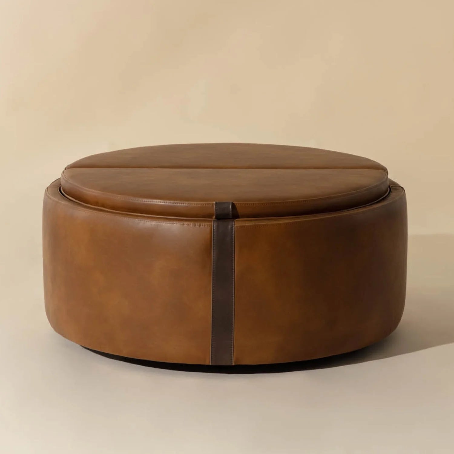 Luxury Upholstered Modern Leather Ottoman European Style for Villa