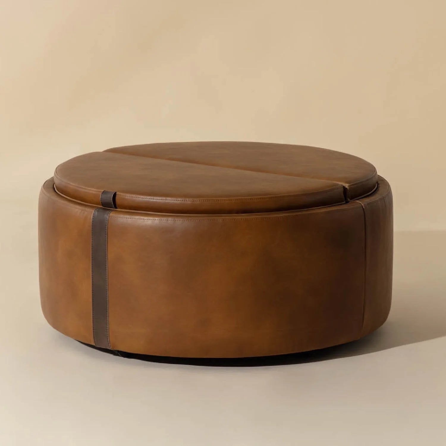 Luxury Upholstered Modern Leather Ottoman European Style for Villa