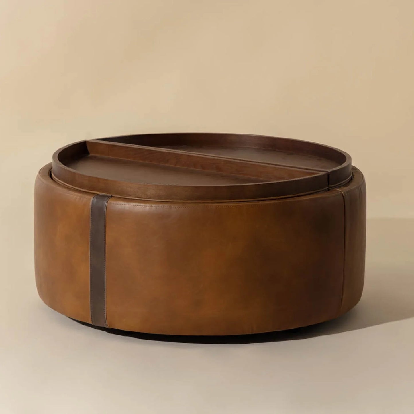 Luxury Upholstered Modern Leather Ottoman European Style for Villa