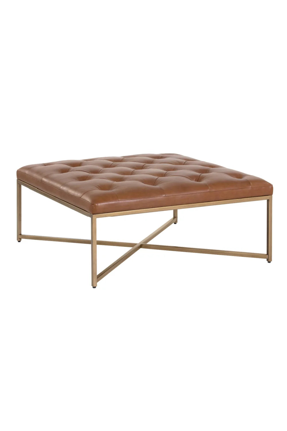 Luxury Upholstered Modern Leather Ottoman European Style for Villa