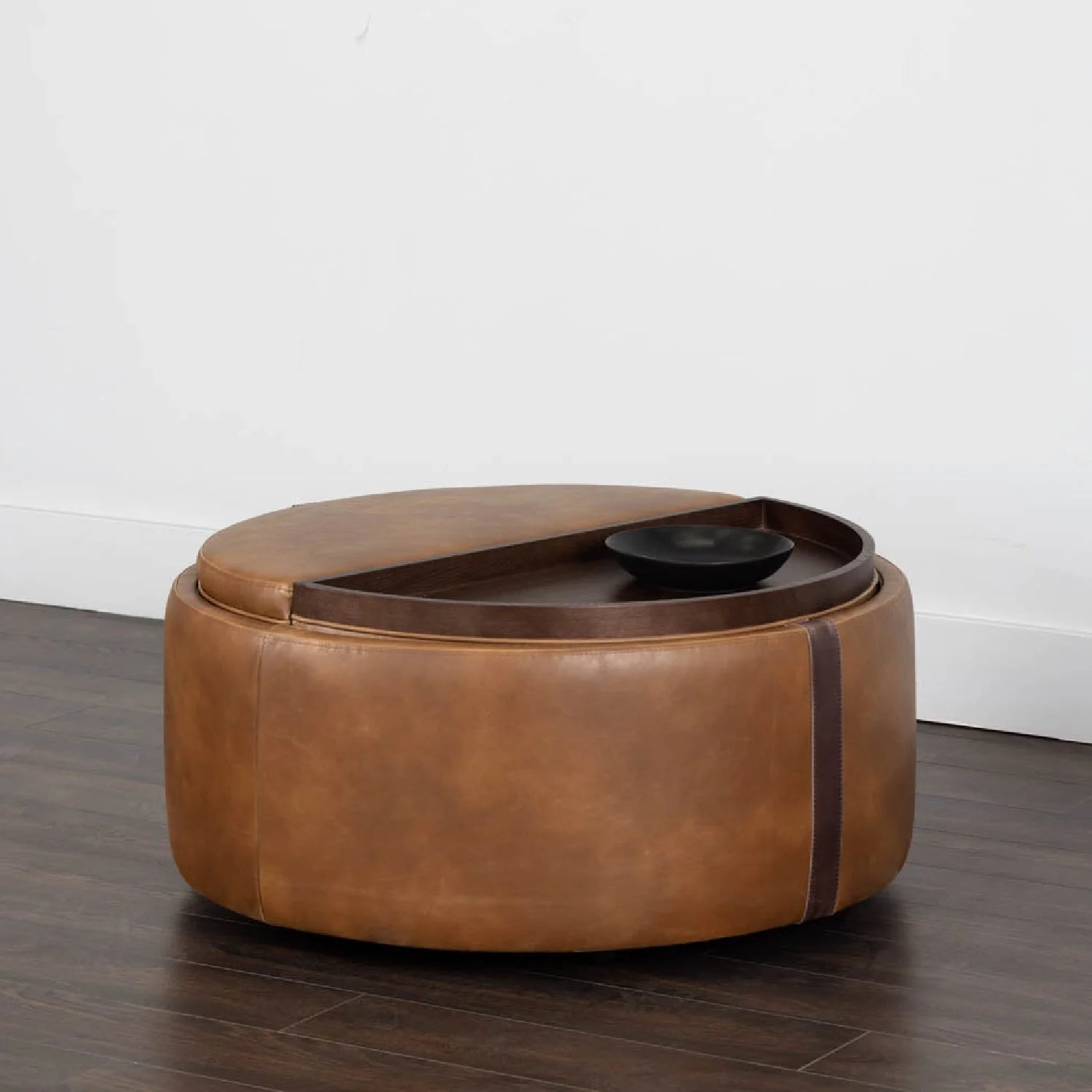 Luxury Upholstered Modern Leather Ottoman European Style for Villa