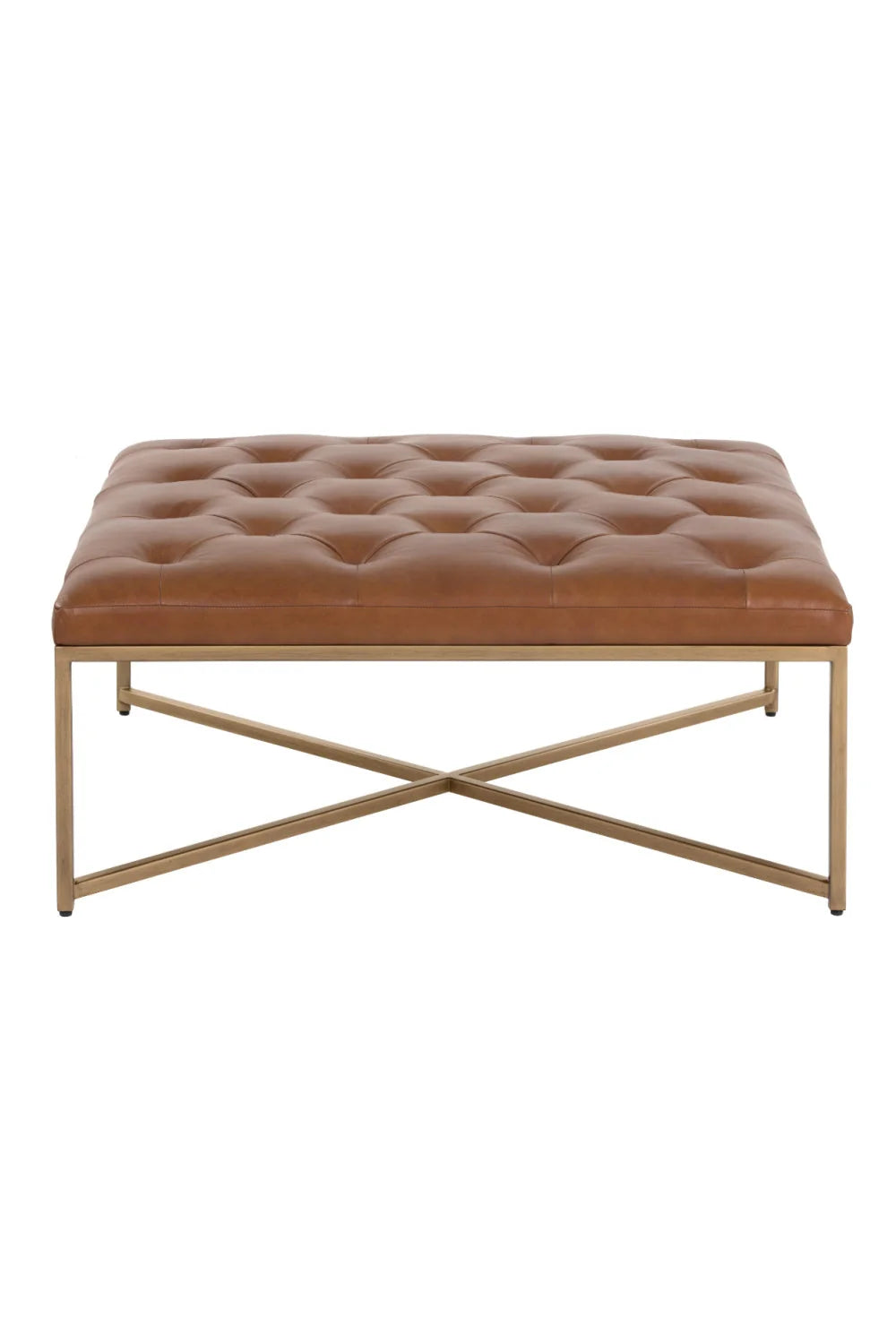 Luxury Upholstered Modern Leather Ottoman European Style for Villa