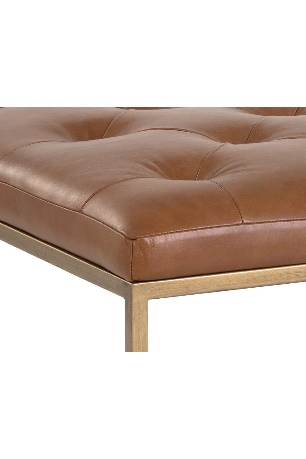 Luxury Upholstered Modern Leather Ottoman European Style for Villa
