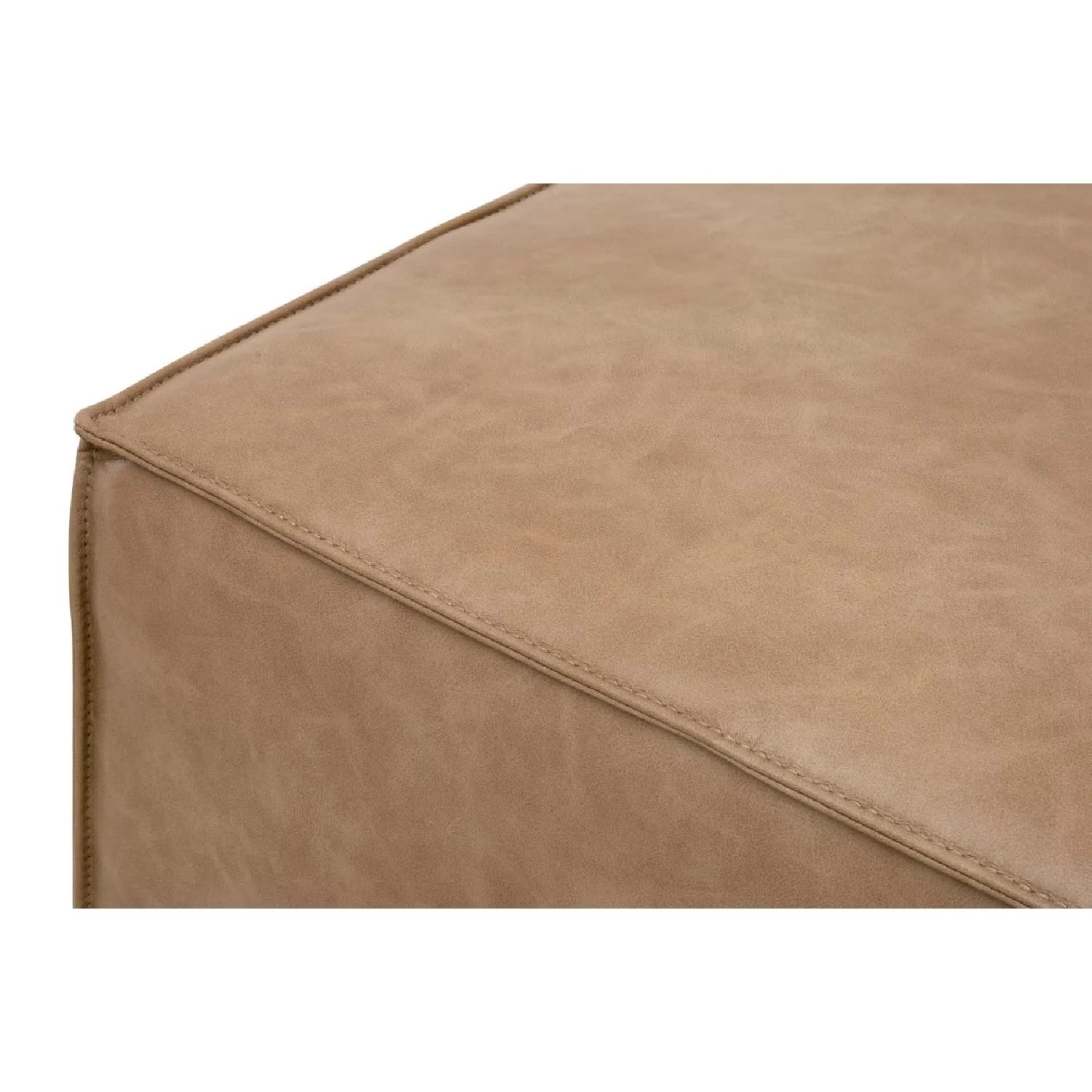 Luxury Upholstered Modern Leather Ottoman European Style for Villa