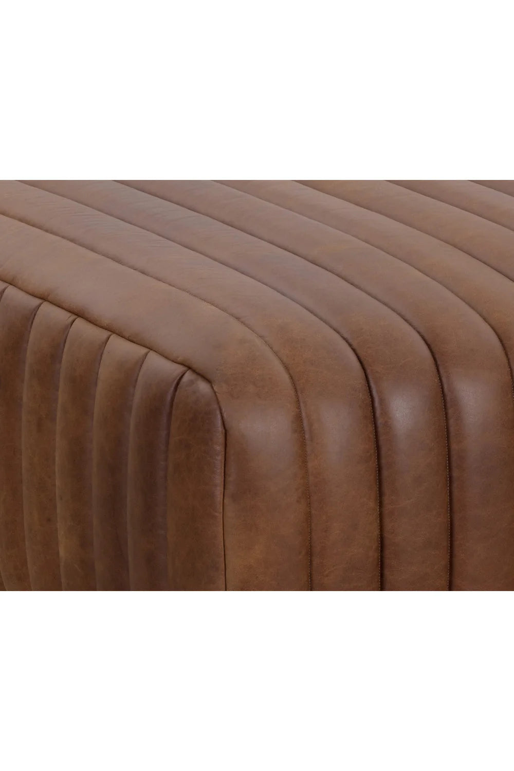 Luxury Upholstered Modern Leather Ottoman European Style for Villa