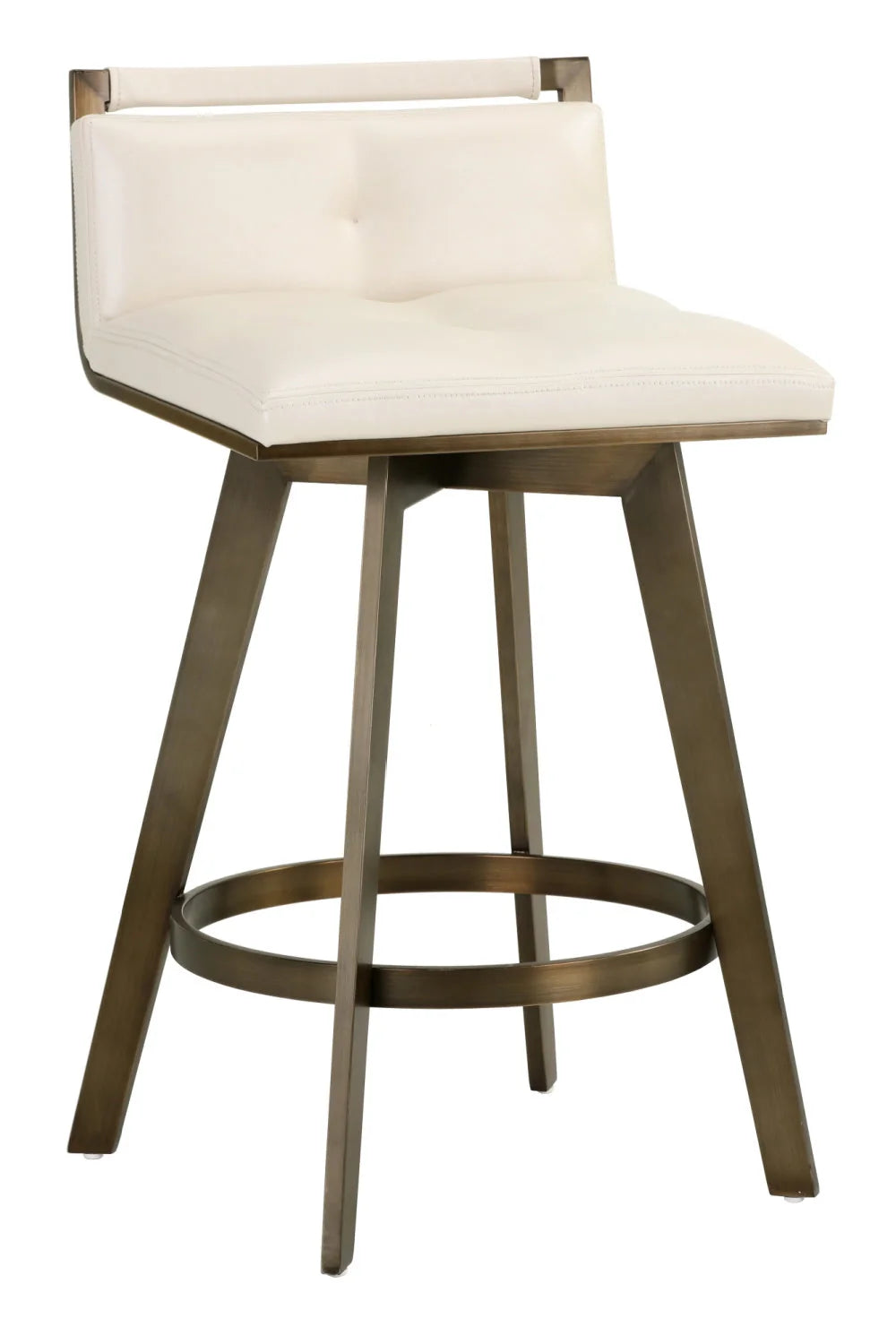 Luxury Upholstered Modern Leather Swivel Counter Stool European Style for Villa