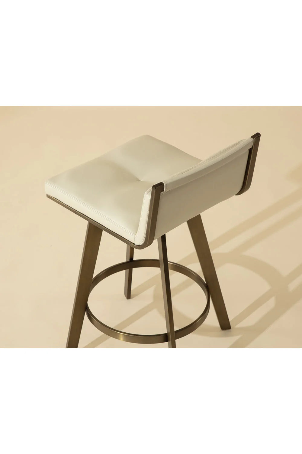 Luxury Upholstered Modern Leather Swivel Counter Stool European Style for Villa