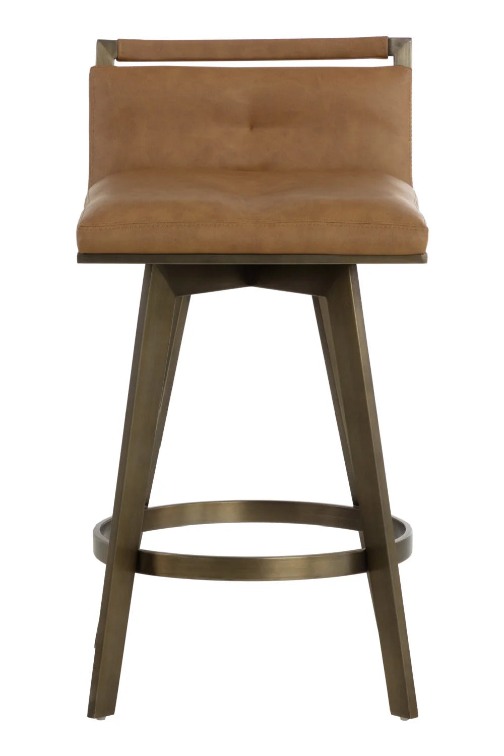 Luxury Upholstered Modern Leather Swivel Counter Stool European Style for Villa