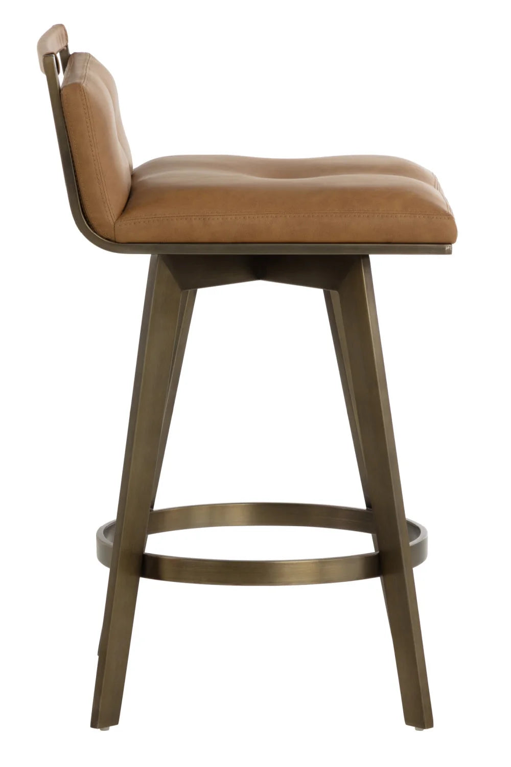 Luxury Upholstered Modern Leather Swivel Counter Stool European Style for Villa