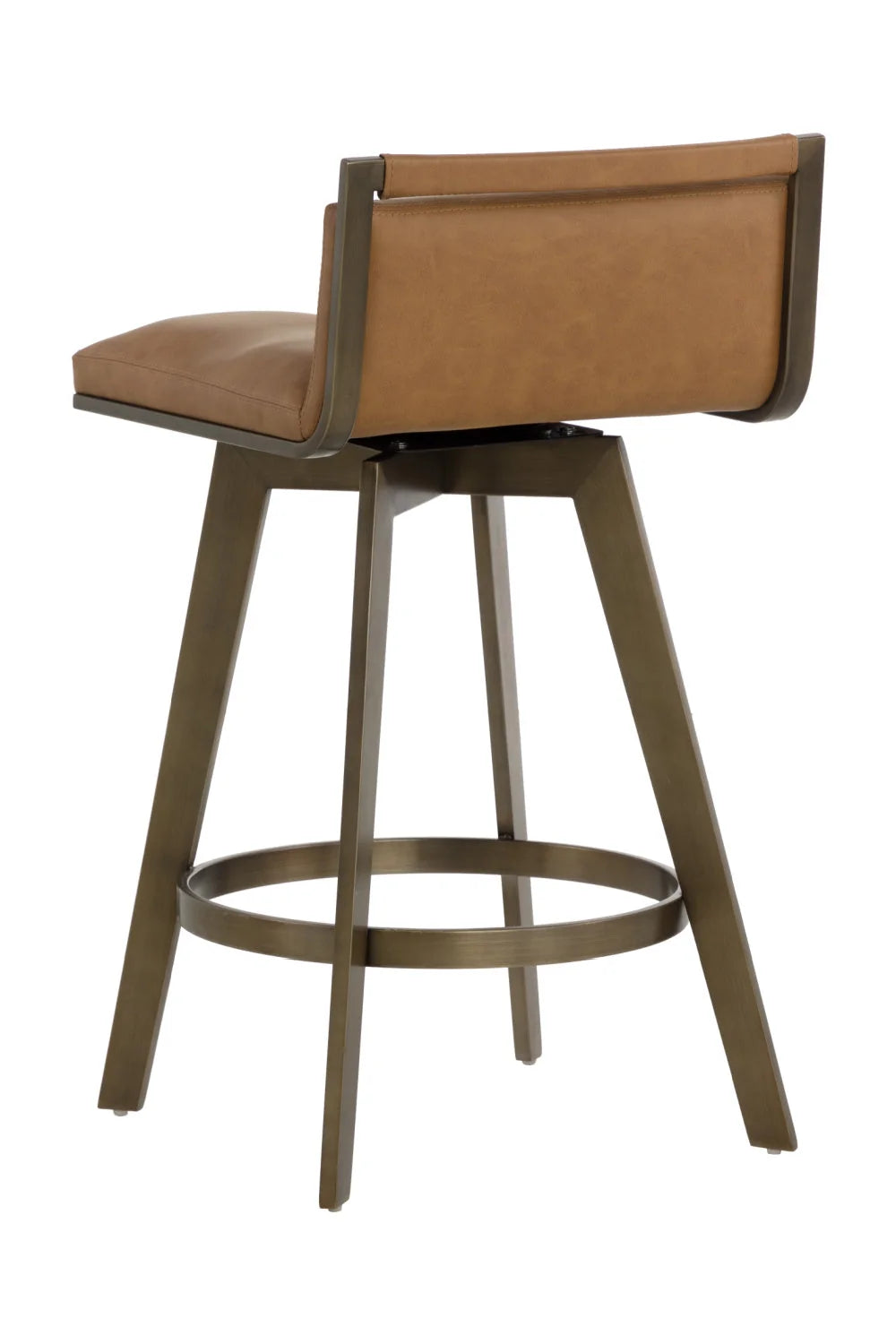 Luxury Upholstered Modern Leather Swivel Counter Stool European Style for Villa