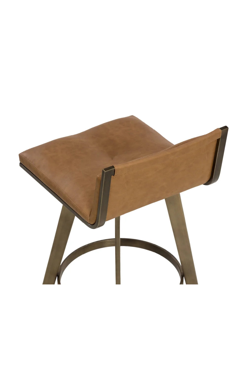 Luxury Upholstered Modern Leather Swivel Counter Stool European Style for Villa