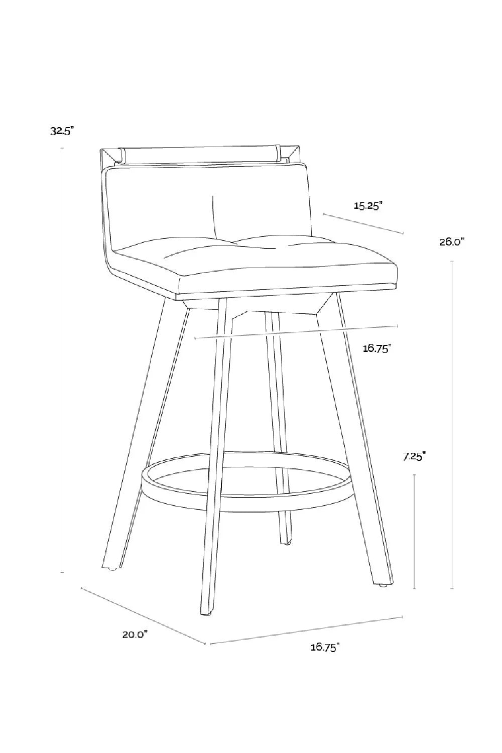 Luxury Upholstered Modern Leather Swivel Counter Stool European Style for Villa