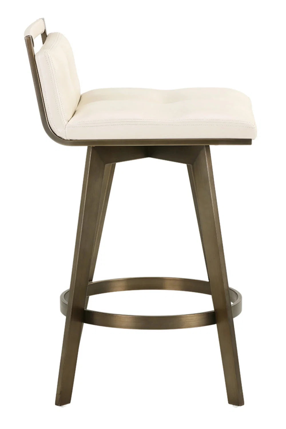 Luxury Upholstered Modern Leather Swivel Counter Stool European Style for Villa